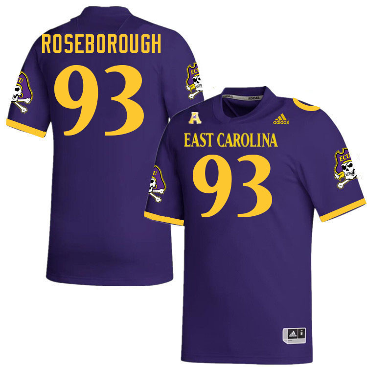 #93 Rion Roseborough East Carolina Pirates College Football Jersey Stitched-Purple #93 Rion Roseborough East Carolina Pirates College Football Jersey Stitched-Purple